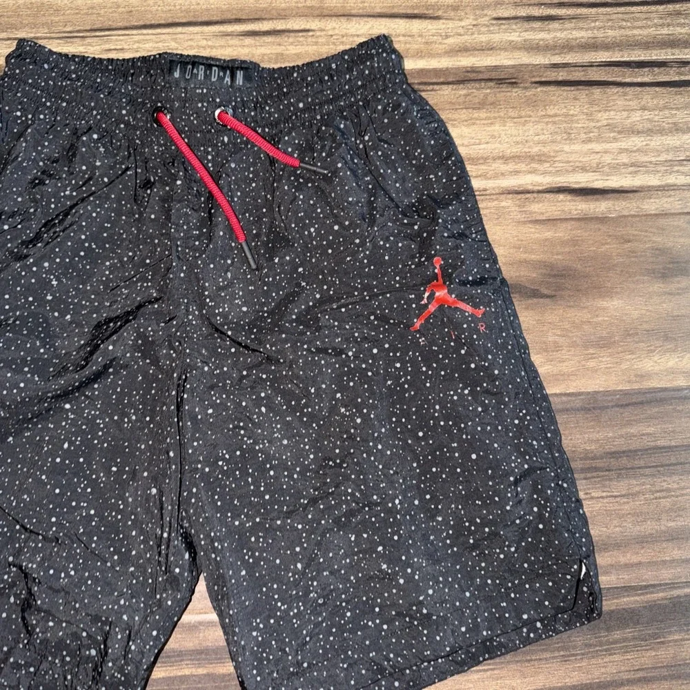 Nike Air Jordan Jumpman Poolside Shorts Youth M 10/12 Black Cement Speckle Swim